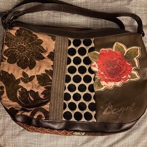 Desigual dual section boho hobo shoulder-bag